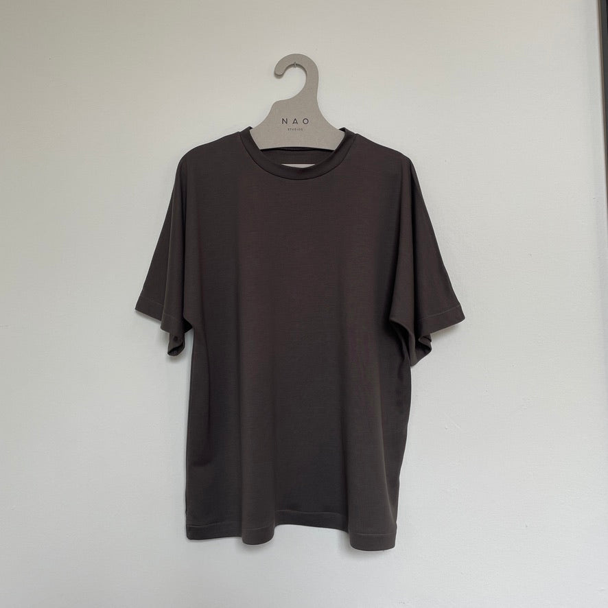 NAO Studios Yoga Shirt Taupe Lyocell 100113004 on Hanger